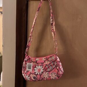Vera Bradley Pink and Cream Floral Crossbody Bag